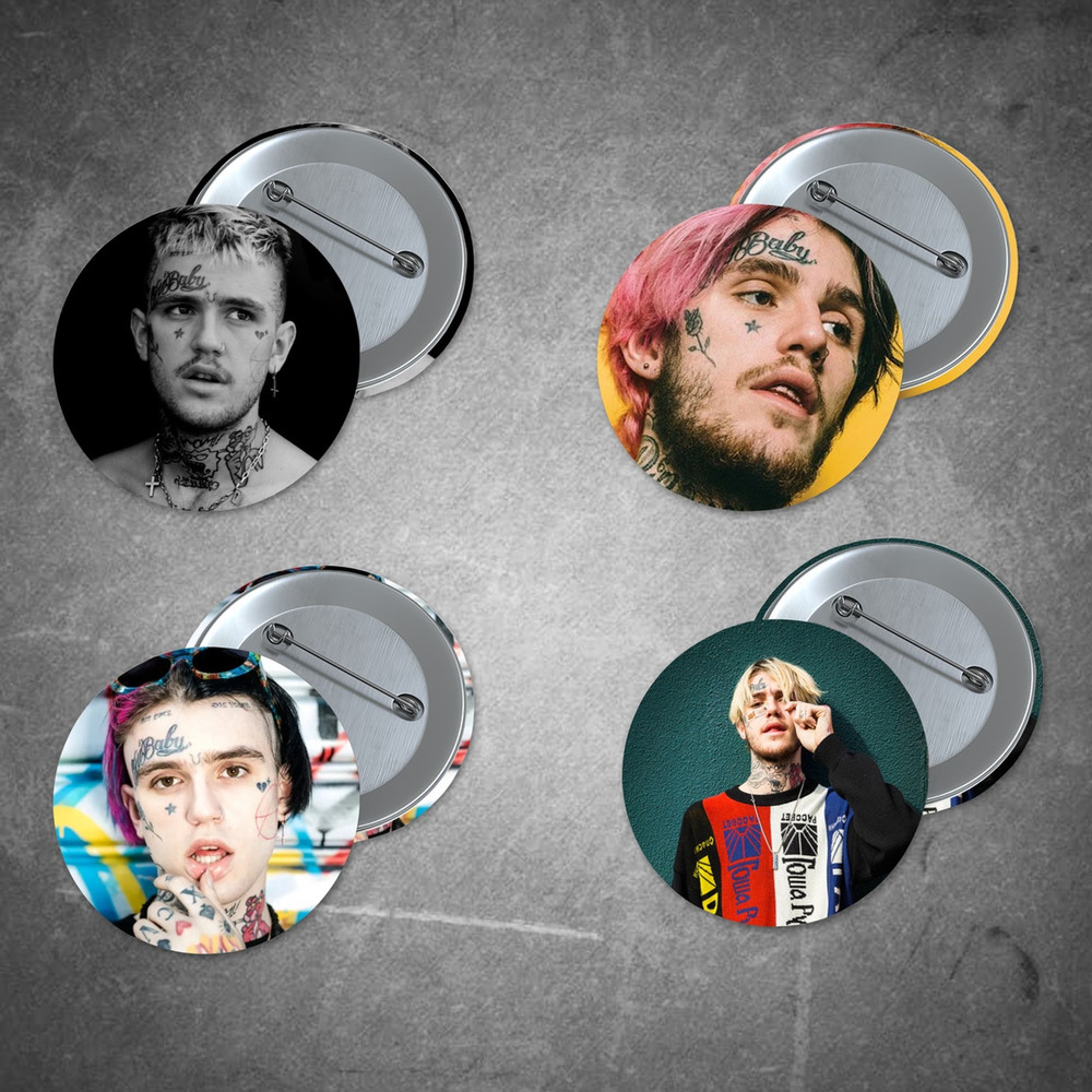 Lil Peep Music 1.5 Inch Pinback Button 4 Pack Rap Album Stocking Stuffer